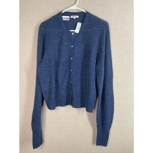 NWT Madewell Blue Alpaca Blend Button Front Cardigan Women Size 2XL